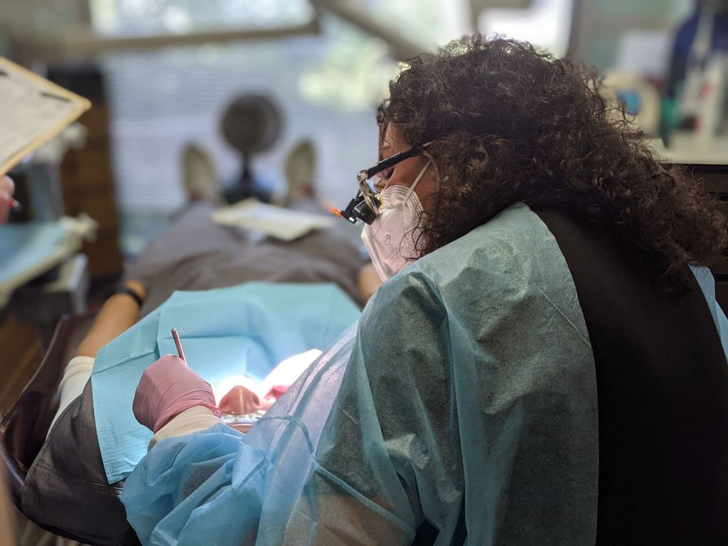 Image of Dr. Shepherd doing a checkup.